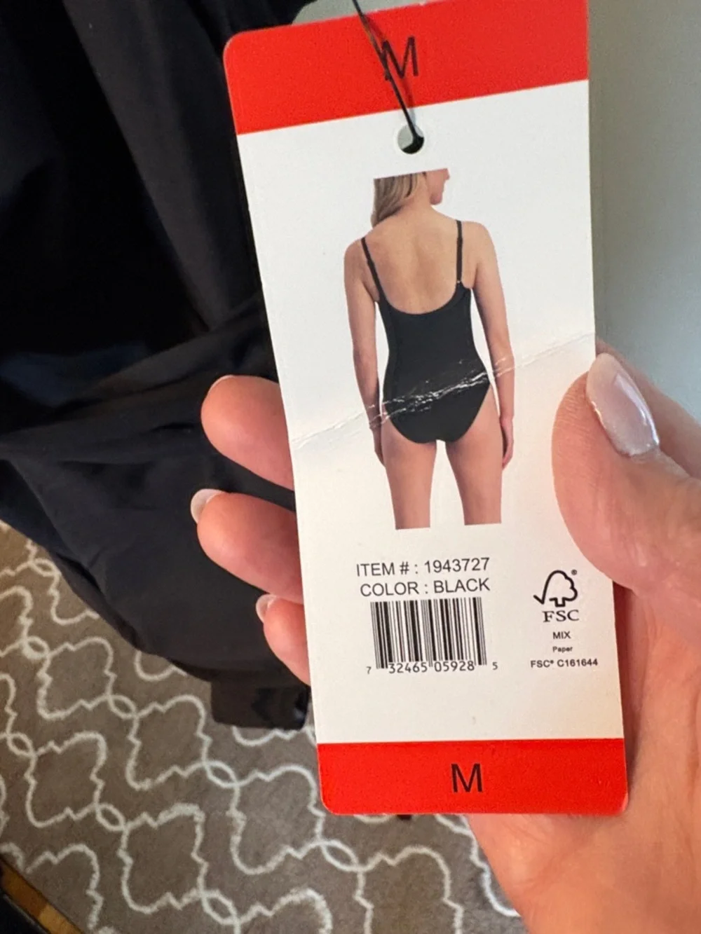 NEW Black One-Piece Swimsuit with Twist Front medium DKNY - Picture 3 of 3
